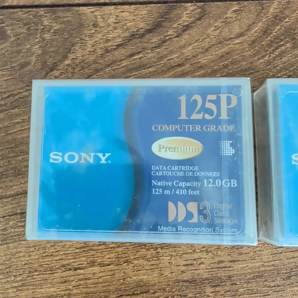 2 x SONY DDS-3 DGD 125P 12/24 GB Premium DDS Data Cartridges / New Sealed